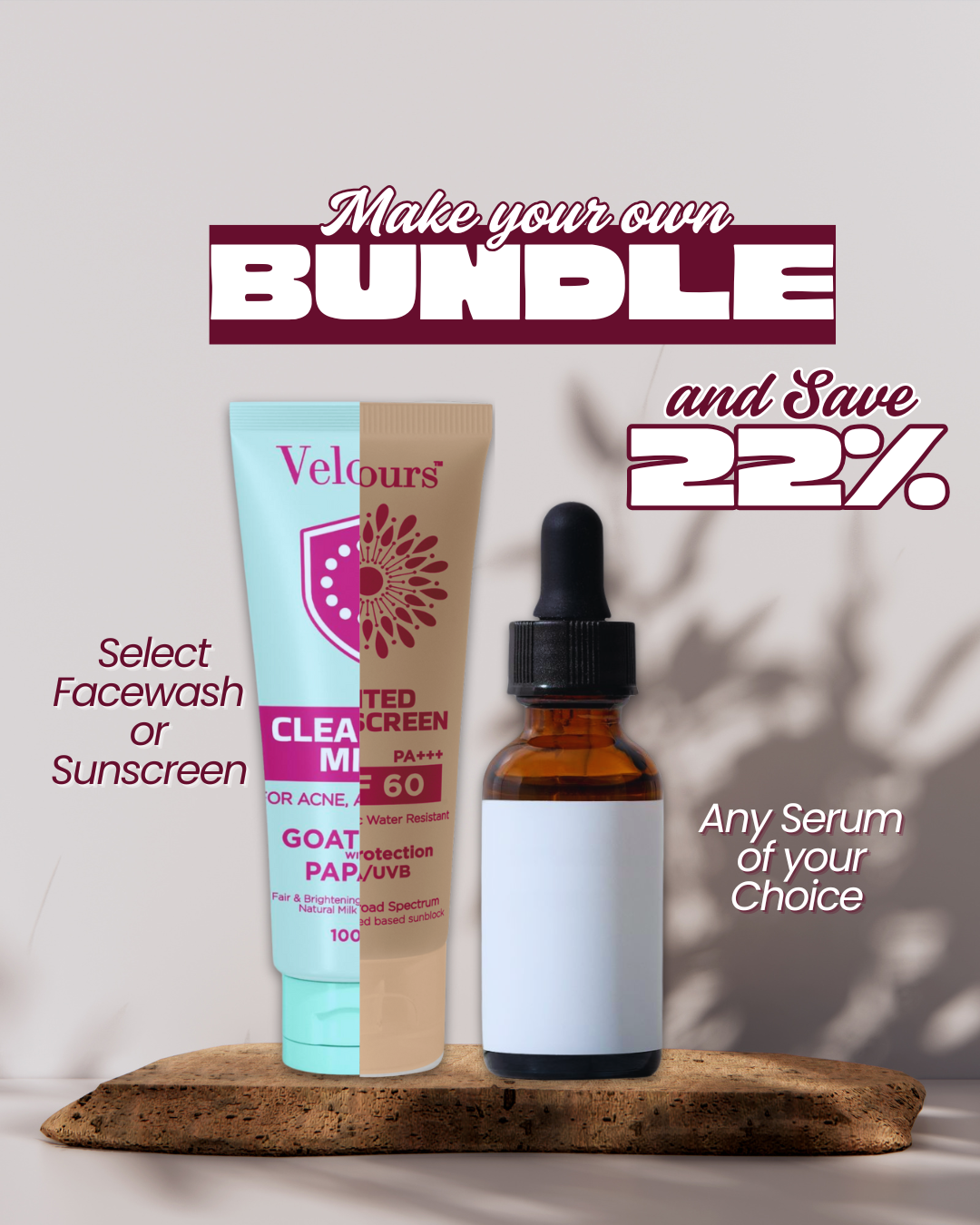 Facewash/Sunscreen + Serum Bundle Velours