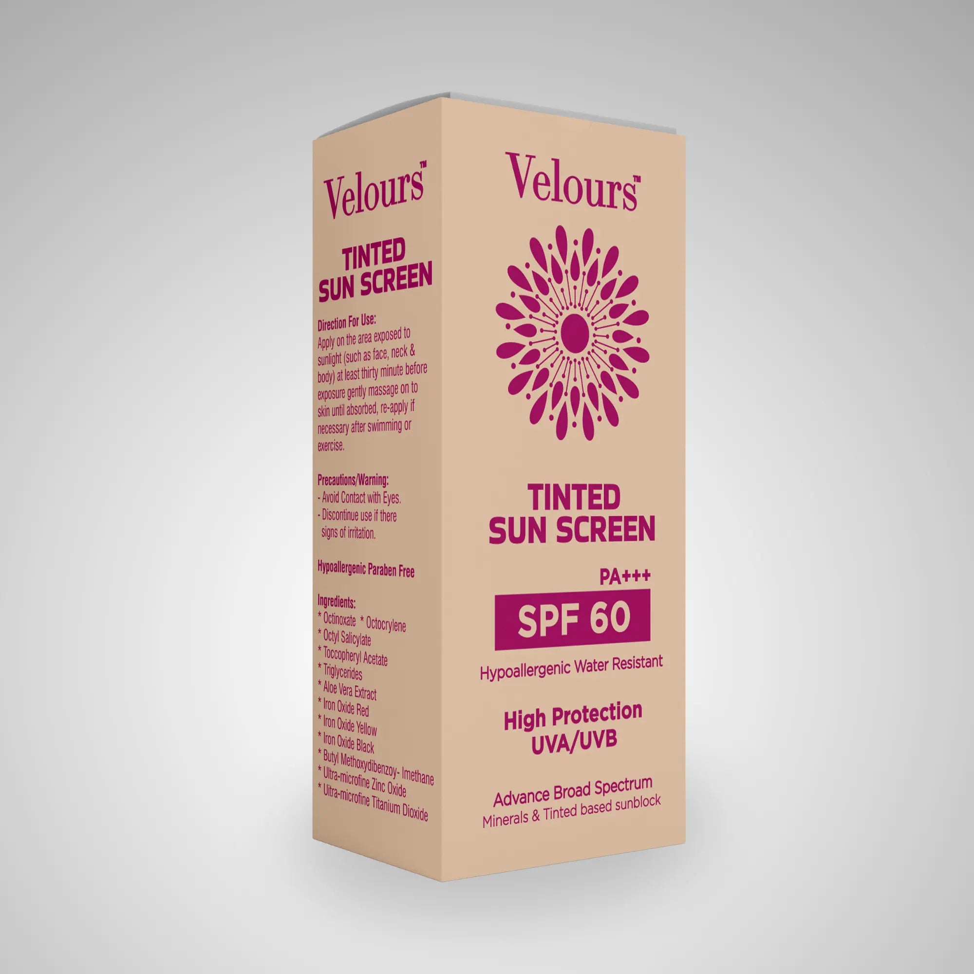 Tinted Sun Screen - SPF 60 - 30g Velours