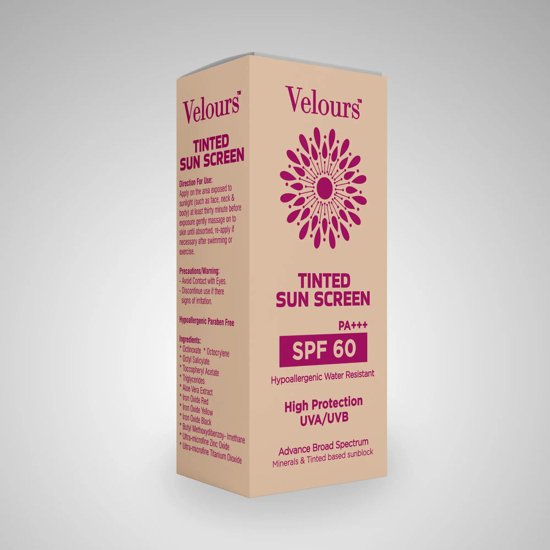 Tinted Sun Screen - SPF 60 - 30g Velours