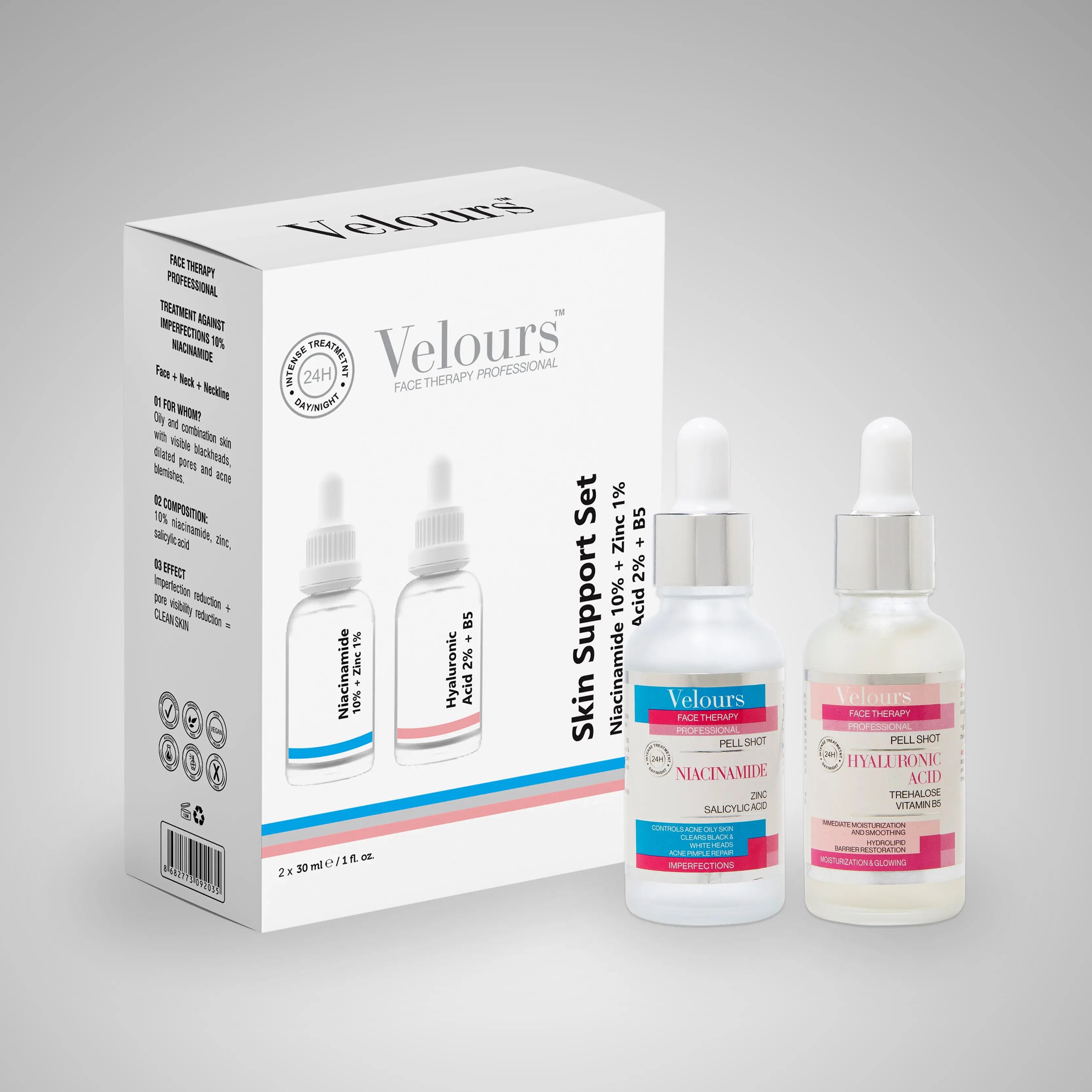 Skin Support Set - Niacinamide + Hyaluronic Acid Velours